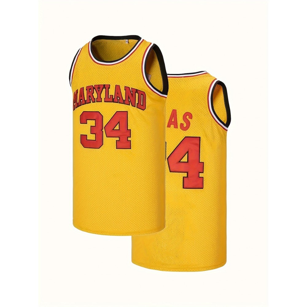 34 Men's Basketball Shirt Sports Training Jersey Yellow Breathable Comfortable S-3XL