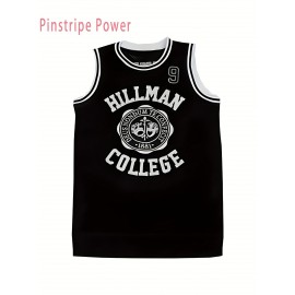 Men's #9 Black Retro Basketball Jersey - Breathable Polyester Loose Fit Sport Shirt with HILLMAN COLLEGE WAYNE Design, S-3XL for Team Training, Casual Wear & Outdoor Activities, Best for Christmas