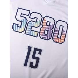 Men'S Basketball Suit # 15 White Basketball Sports Suit S-XXXL