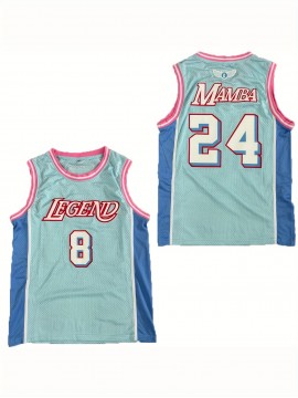 #24 Men's Basketball Jersey Light Blue Sports Training Jersey Breathable And Comfortable Vest S-3XL