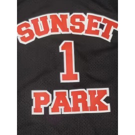 1 Basketball Jersey, Black Basketball Shirt For Training Competition, Sports Uniforms Suitable For Summer Black S-3XL