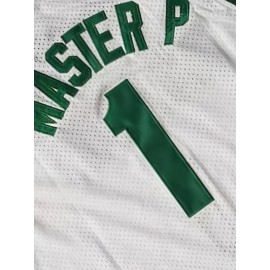 White Basketball Suit Embroidered V-neck Men's Sports Vest Polyester Mesh Training Suit S-3XL