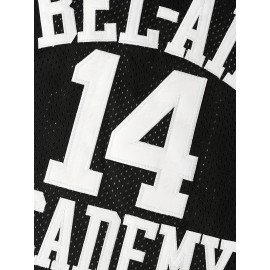 Men'S # 14 Black Basketball Shirt - V-neck Design Breathable Polyester Fiber Suitable For Training, Competition, And Casual Wear S-3XL