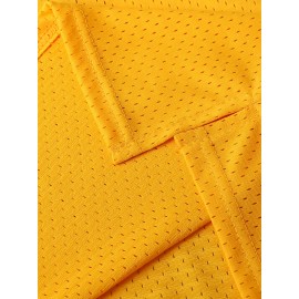 Men'S # 7 Yellow Basketball Training Jersey Breathable Mesh Vest V-neck Sleeveless Sports Shirt Suitable For Sports And Casual Wear Size S-3XL