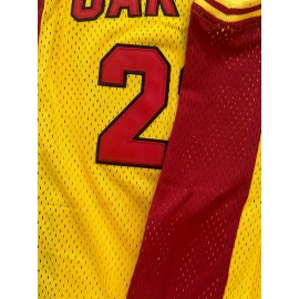 Men'S Oak Hill 22 Sports Jersey, Polyester V-Neck, Slight Stretch Knit Fabric, Loose Fit, for Casual, Running, Training, Hiking, Basketball, Adult & Couple, Universal Fit