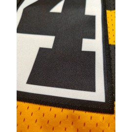 Men's 43 Black and yellow color blocking Embroidery Sport Jersey : V-neck short sleeves Breathable Sports Uniform For Training Competition