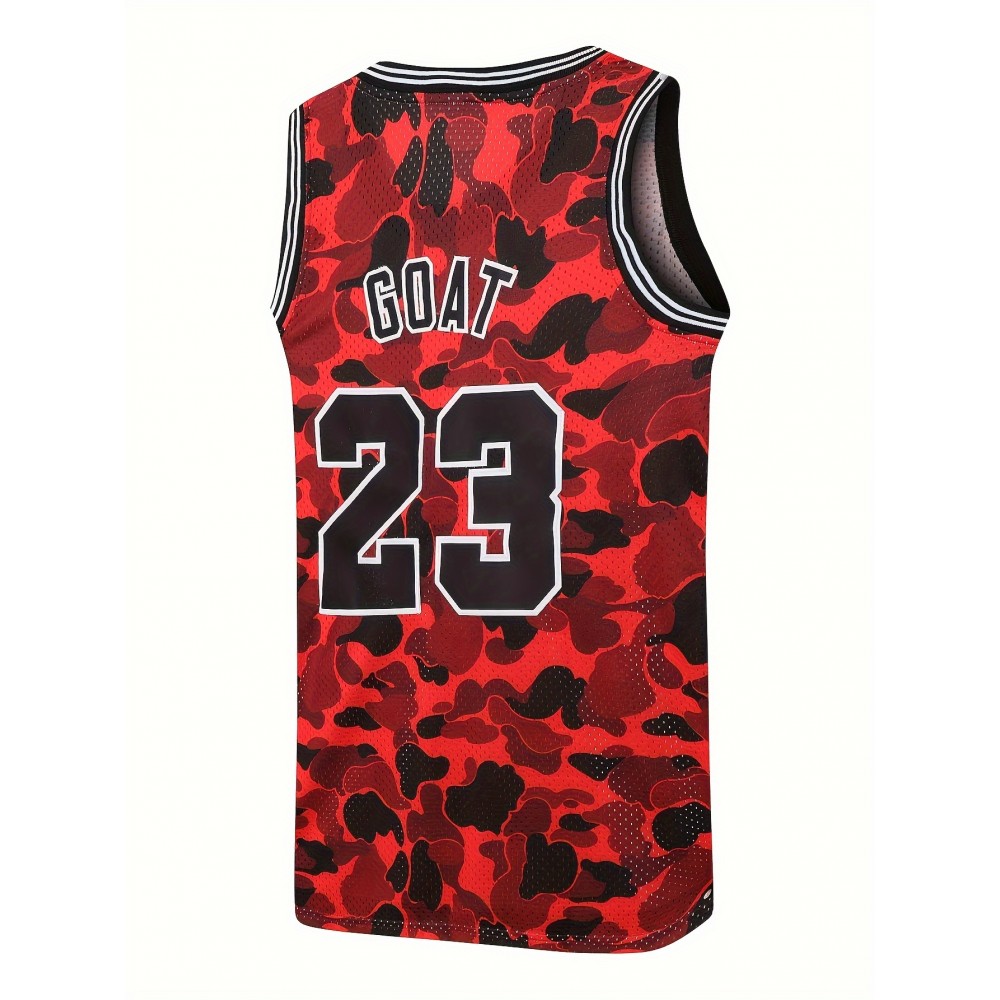 90s Representative Works, 23# Men's Basketball Jersey, Sleeveless Topembroidered Crewneck Breathable Race Training Uniform Jersey