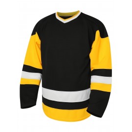 1pc Men'S Ice Hockey Jersey - Embroidered Letter & Number, V-Neck, Long Sleeve, Breathable & Moisture-Wicking Polyester, Lightweight & Ergonomic Pullover Top for Sports, Casual, Party, Universal Fit
