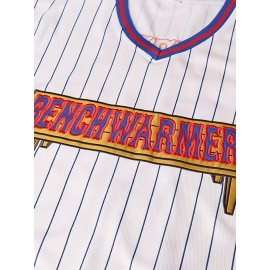 Men's #82 Benchwarmers Vintage Baseball Jersey - Reedy Richie Goodman Pinstriped Retro Sports Shirt, Moisture-Wicking Polyester, Loose Fit for Parties, Casual & Athletic Wear
