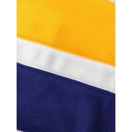 Vintage Hanson Brothers #18 Charlestown Chiefs Hockey Jersey - Blue & White,, Moisture-Wicking Polyester, Long Sleeve, V-Neck Captain's Sweatshirt with Classic Stripes for Sports, Parties & Casual Wear