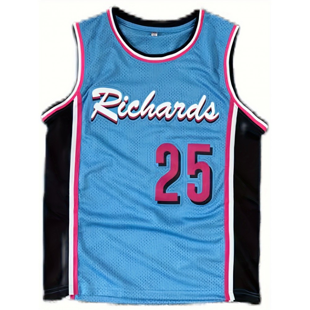 25 Men's Basketball Jersey Sports Training Blue Vest S-3XL