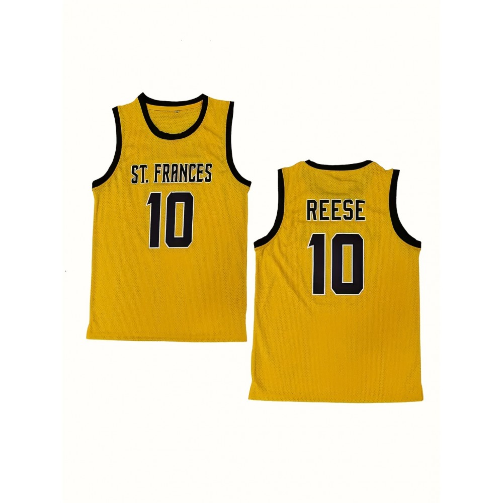 10 Men's Basketball Suit Sports Training Jersey Yellow Breathable Comfortable Tank Top S-3XL