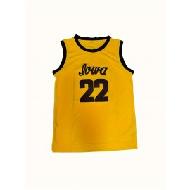 Men's #22 Basketball Jersey - Breathable, Comfort Fit Tank Top for Training & Sports, Yellow, Sizes S-3XL