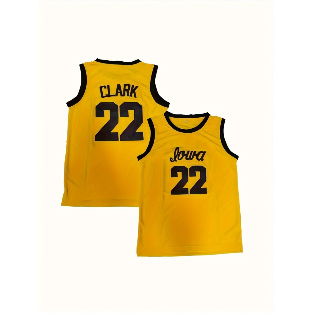 Men's #22 Basketball Jersey - Breathable, Comfort Fit Tank Top for Training & Sports, Yellow, Sizes S-3XL