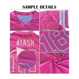 Customized blank football jerseys, multi-color, personalized printed names, numbers and logos for sports shirts, custom football jerseys, breathable sports patterns, suitable for sports teams, parties or couple outfits