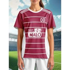 Custom-made large-sized football shirts for women, with custom names and numbers, breathable fabrics for sports, team events, and casual use
