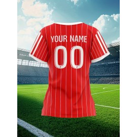 Custom-made large-sized football shirts for women, with custom names and numbers, breathable fabrics for sports, team events, and casual use
