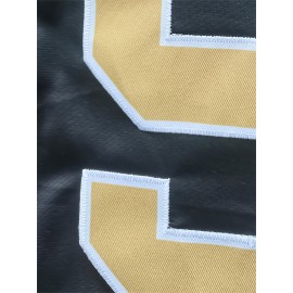 Customizable Women'S Football Jersey - Personalized Name & Number, Breathable V-Neck Design, Comfort Fit for Outdoor Sports, Black with Golden Accents, Summer Activewear, Sporty Clothing, Durable Sportswear