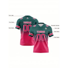 Customized plus-size Women's football jerseys, personalized team and digital number football short-sleeved shirts as gifts for female fans
