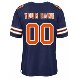 Customizable Football Jersey - Personalized Name & Number, V-Neck, Short Sleeve, Breathable Mesh Fabric, Team Colors with Bold 