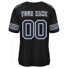 Customizable Football Jersey - Personalized Name & Number, V-Neck, Short Sleeve, Breathable Mesh Fabric, Team Colors with Bold 