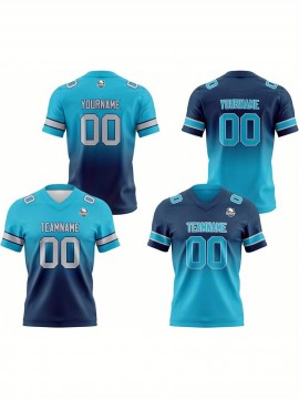 Customized plus-size Women's football jerseys, personalized team and digital number football short-sleeved shirts as gifts for female fans