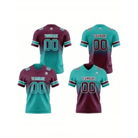 Customized plus-size Women's football jerseys, personalized team and digital number football short-sleeved shirts as gifts for female fans